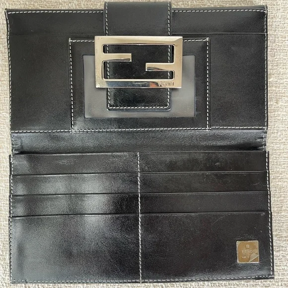 Fendi Zucca Monogram Dark Blue Clutch Wallet - Picture 6 of 12